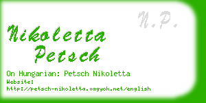 nikoletta petsch business card